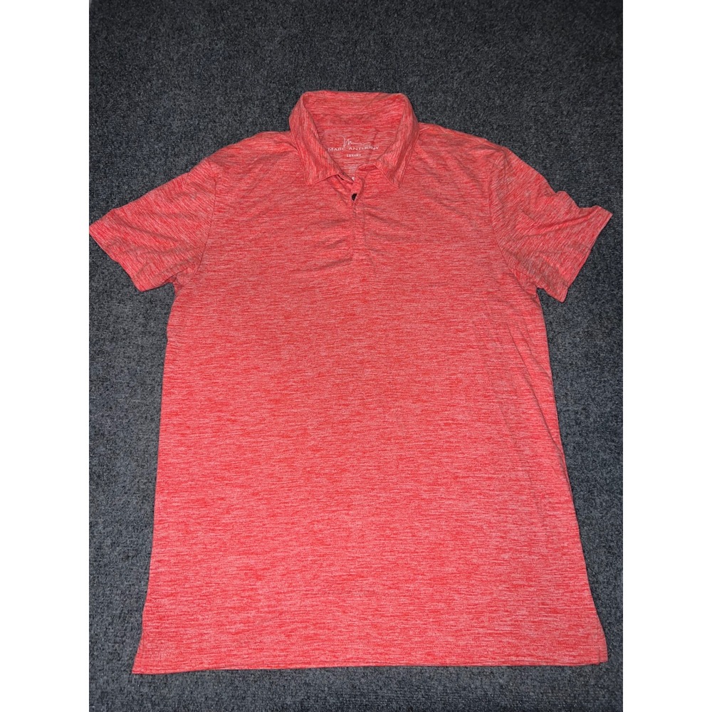 Marc Anthony Luxury Mens Medium Heathered Red Short Sleeve Polo Shirt